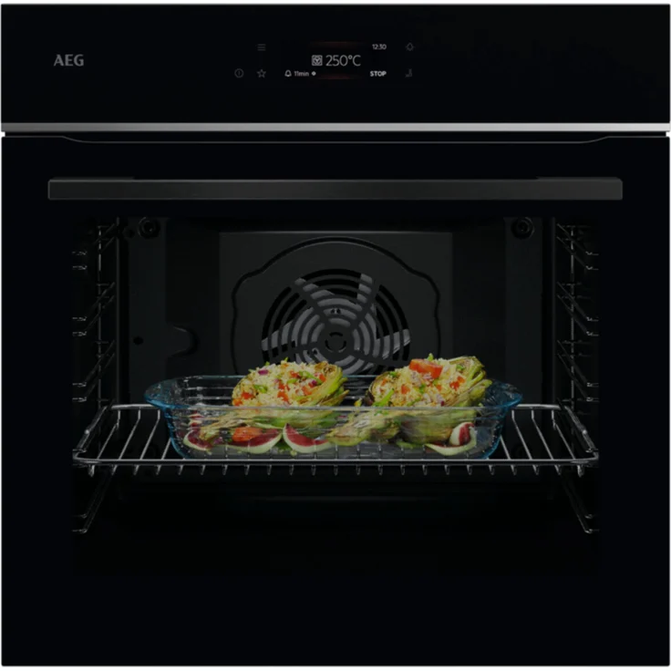 AEG Serie 7000 TE7AB63FSB Einbaubackofen, groß mit Aqua-Reinigungsfunktion, Schwarz, Versandkostenfrei