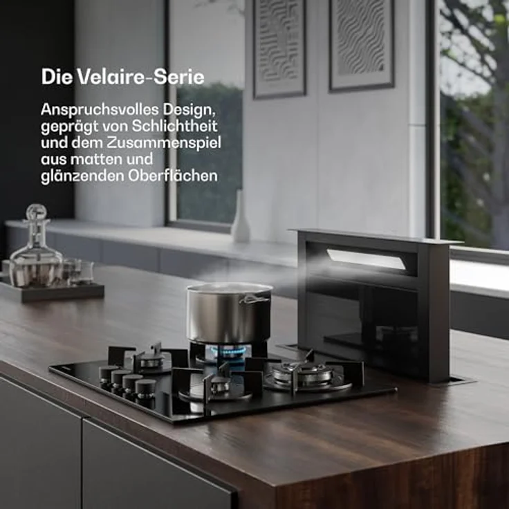 Klarstein Velaire PG6041BG-A1CB, Gas-Kochfeld mit 4 Brennern, elektrischer Zündung und 8000 W Leistung, Aluminium – Bild 2