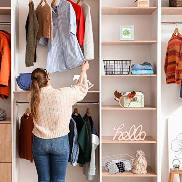 Relaxdays Drahtkorb, Holzgriffe, rechteckig, Gitter Design, Kleidung, Accessoires, Metallkorb, HBT: 16x31x21 cm, schwarz – Bild 3