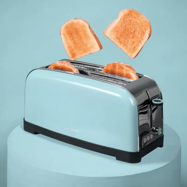 Cecotec Toastin' time 1500, Vertikaler Toaster mit 1500 Watt Leistung, Edelstahlgehäuse in Blau, für 4 Toastscheiben – Bild 3