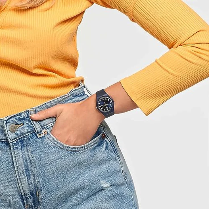 Swatch Sir Blue SO28N702, Armbanduhr mit klassischem Armband, blau – Bild 2