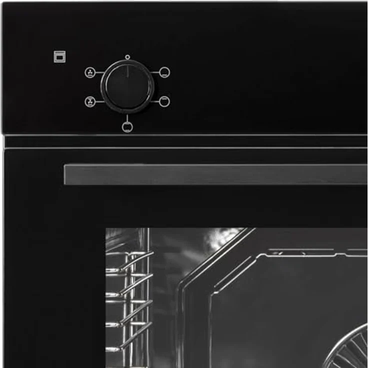 Oranier EBS900, schwarzer Einbau Backofen mit 80 Liter Garraumvolumen, 6 Funktionen und versenkbaren Knebeln – Bild 2