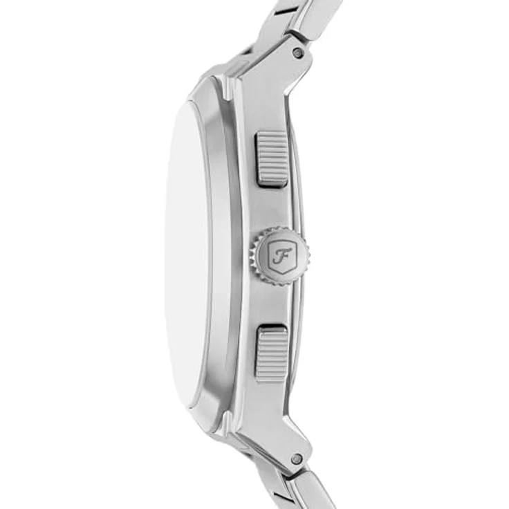 Fossil Herren Analog Quarz Uhr mit Edelstahl Armband FS6104, 44mm Gehäuse, blaues Zifferblatt, wasserdicht bis 50m – Bild 3