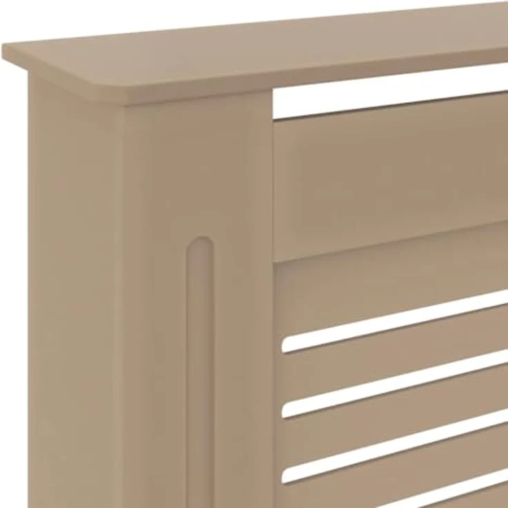 vidaXL MDF Heizkörperverkleidung, einstellbar von 142-205 cm, modernes Lattenrost-Design, robust und langlebig – Bild 5