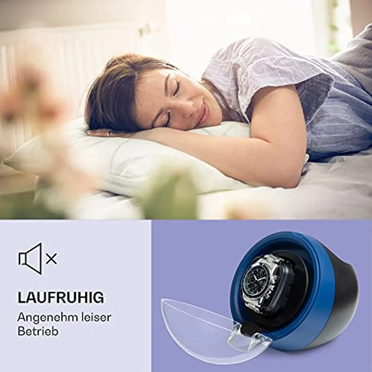 St. Gallen ll Premium Uhrenbeweger 4 Geschwindigkeiten 3 Rotationsmodi Blau – Bild 6