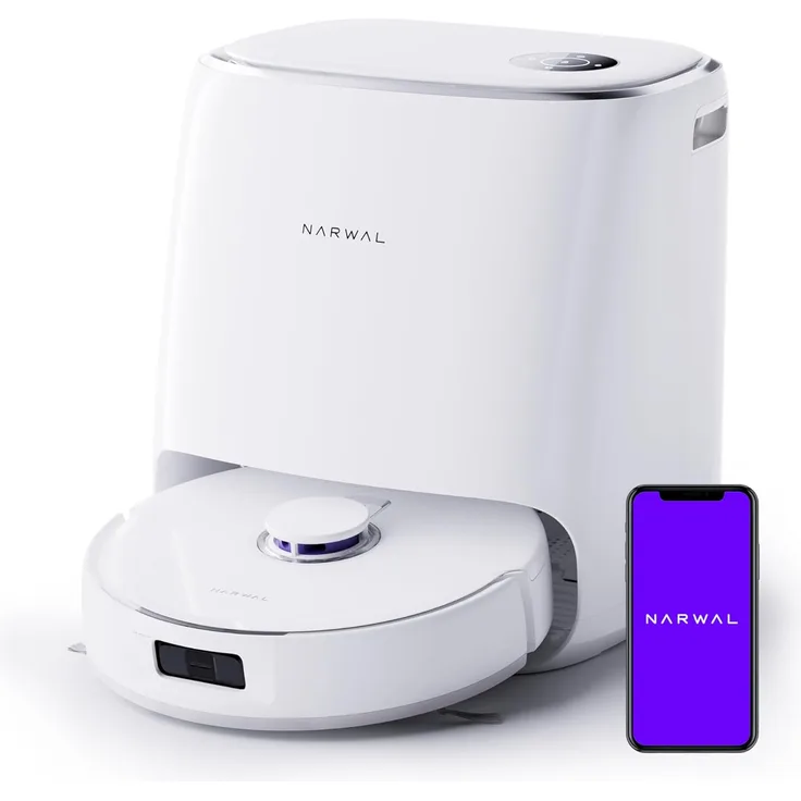 NARWAL Freo X Ultra Saugroboter mit Wischfunktion, Wischroboter Selbstreinigend mit 8.200 Pa Saugkraft, All-in-One-Station, Verwicklungsfrei, DirtSense, 3D-Strukturlicht, Staubaufbewahrung