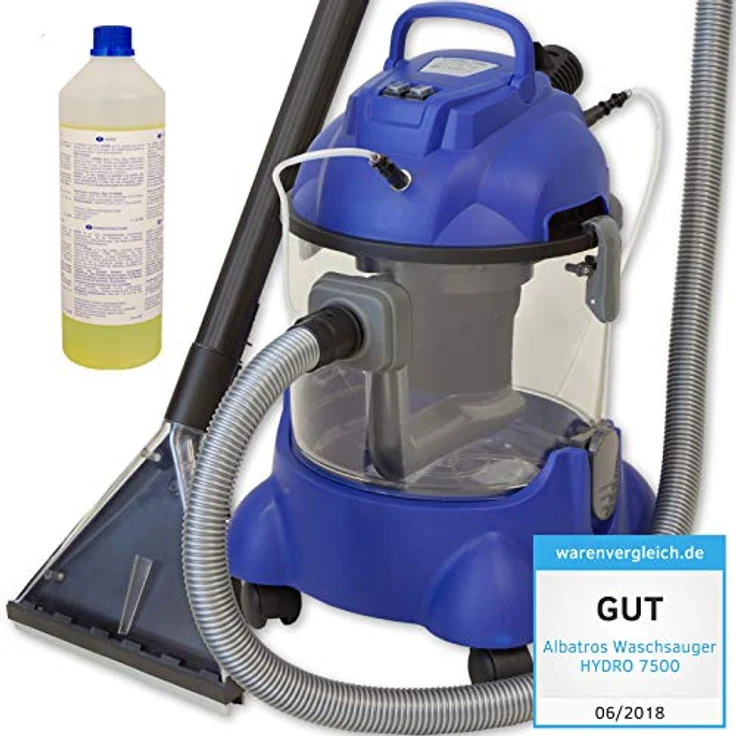 ALBATROS Nass-Trocken-Sauger Auto Hydro 7500 + 1l Reinigungs-Shampoo- 4in1 Nasssauger Auto + Polster-Reiniger Auto - 1200 W, 20l Volumen, 16 kPa Saugleistung - Vergleichssieger Note: Sehr Gut – Bild 1