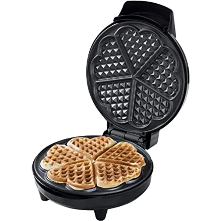 Bestron AWM700CO Herzwaffelautomat, Waffeleisen, 700W, antihaftbeschichtet, Kontrollleuchte, kupfer-schwarz – Bild 2