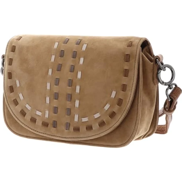FredsBruder Life Is Umhängetasche, Handtasche aus Leder 22 cm, Braun mit Reißverschlussfach – Bild 2
