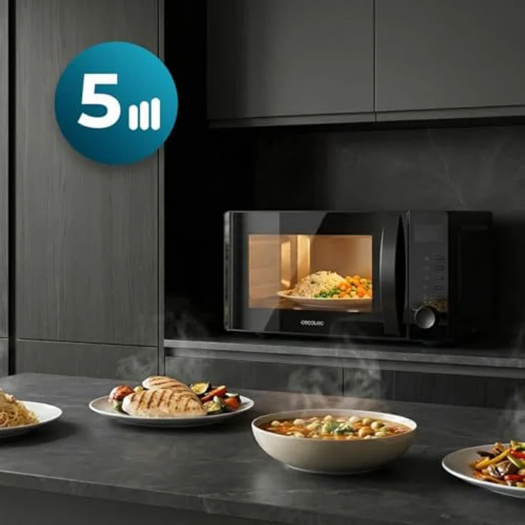 Cecotec Proclean 5105, Solo-Mikrowelle mit 20 l und 700 W, schwarz, mit mechanischem Timer und Grillfunktion – Bild 6
