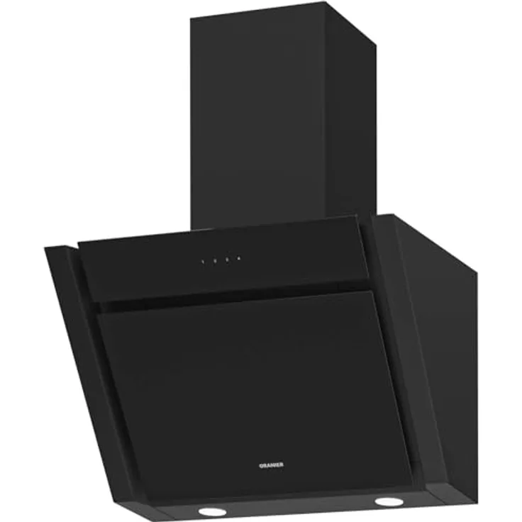 Oranier MEBA60S2, Kopffrei-Wandhaube 60 cm, schwarze Abluft Dunstabzugshaube mit 3 Leistungsstufen, Touch-Control und LED-Anzeige in weiß