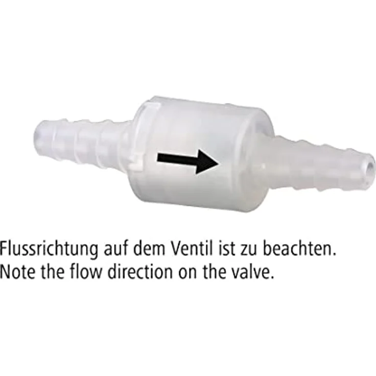 Xavax Rückschlagventil mit 2 Schlauchschellen (für Ablaufschläuche von 8 bis 10 mm Durchmesser, verhindert Rückfluß von Abwasser, u.a. für Waschmaschine, Wäschetrockner, Kondenstrockner geeignet) – Bild 4