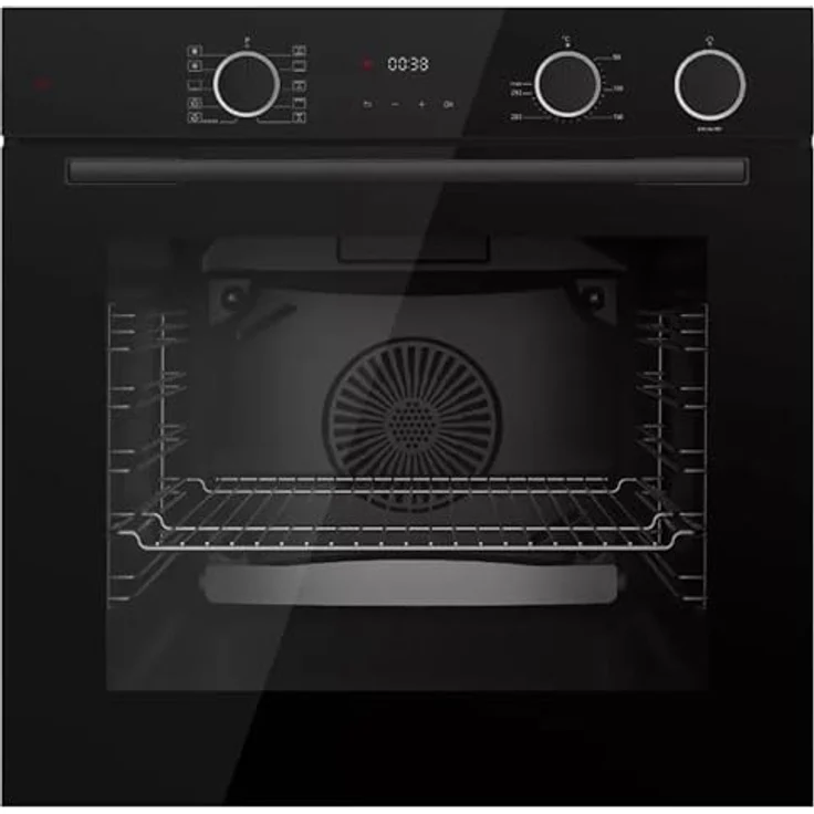 BÖHME Gasline & Böhme Einbau Backofen Set 60 cm – 73L XXL Garraum, AirFry & Dampfunterstützung, 280°C, Energieklasse A, Gas/Glaskeramik Kochfeld SCHOTT CERAN, 2 Gasbrenner, Schwarz – Bild 3