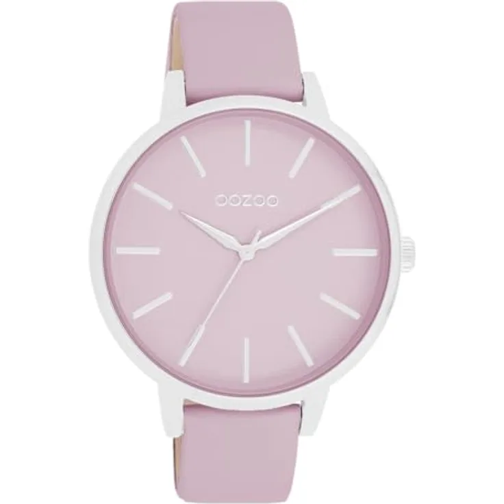 Oozoo Timepieces Damen Uhr C11361, Edle Analog Armbanduhr in Rechteckig mit Lederarmband, Farbton Lilac, 42mm, spritzwasserdicht, Geschenkverpackung