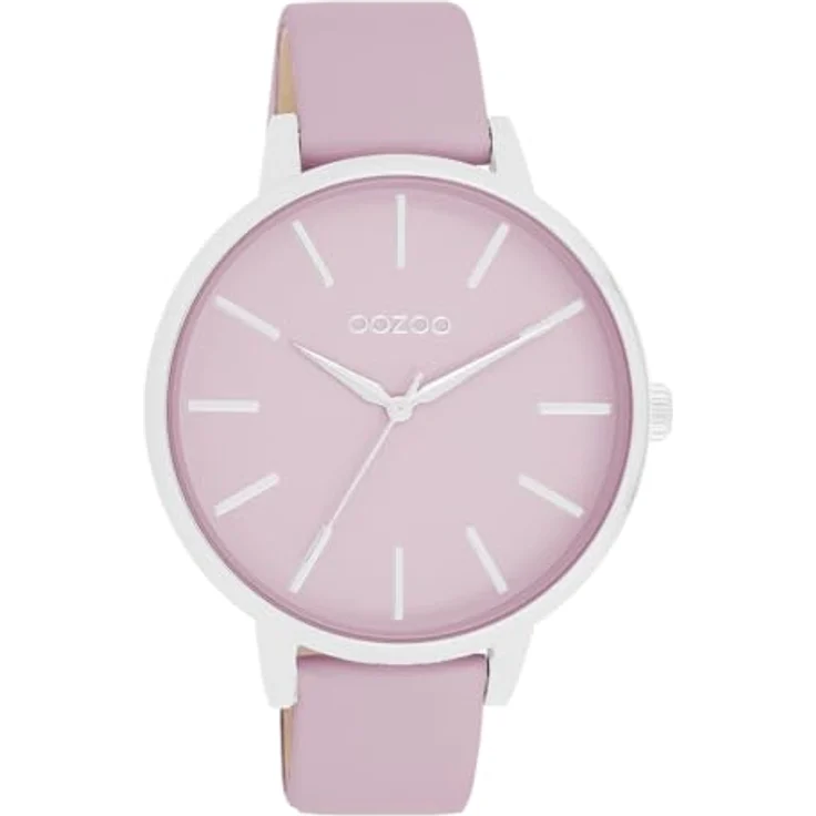 Oozoo Timepieces Damen Uhr C11361, Edle Analog Armbanduhr in Rechteckig mit Lederarmband, Farbton Lilac, 42mm, spritzwasserdicht, Geschenkverpackung – Bild 1