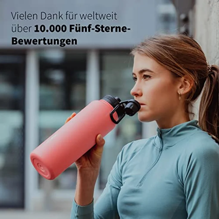 720 DGREE Trinkflasche Edelstahl 530ml Thermo mit gratis Sportdeckel noLimit koralle – Bild 4