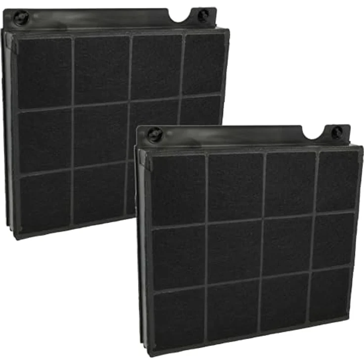 vhbw 2x Aktivkohlefilter kompatibel mit Juno 94215025000, JDWF606E5, JDWF603E5, JDWF903E5, JDWF606E9, JDWF903E5. 6E9, 94215024800 Dunstabzugshaube, schwarzer Aktivkohlefilter – Bild 1