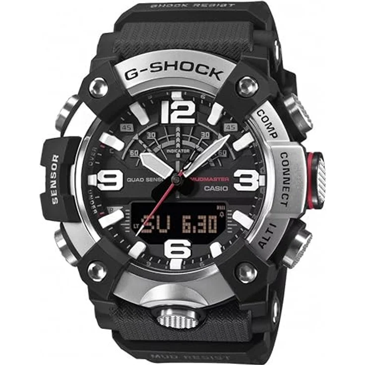 Casio G-Shock GG-B100XM-1AER Mudmaster, Armbanduhr mit silberner Edelstahl-Lünette und hohem Kratzschutz, matte Textur – Bild 1