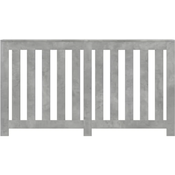 vidaXL Heizkörperverkleidung Betongrau, 149x20x82 cm Holzwerkstoff mit modernem Latten-Design und pflegeleichter Oberfläche – Bild 5