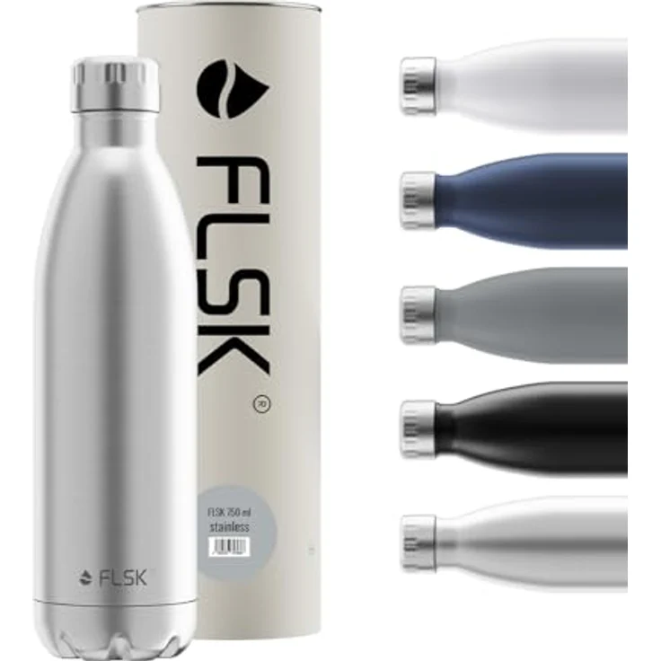 FLSK Trinkflasche Edelstahl, Premium Thermosflasche 750 ml, 100 % auslaufsicher, kohlensäuregeeignet, hält 24 h kalt & 18 h heiß, BPA-frei – Bild 1