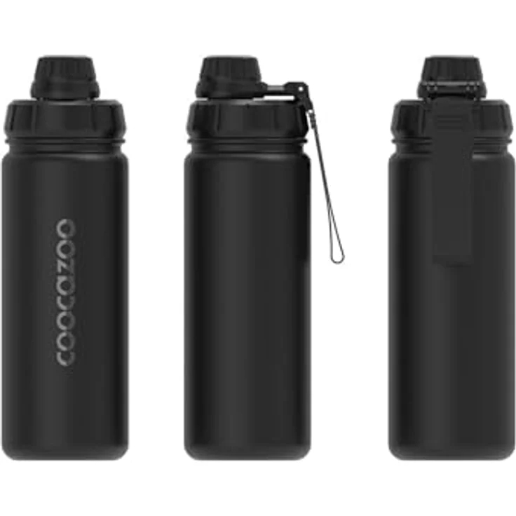 coocazoo Trinkflasche 0,75 l, Kunststoff Trinkflasche ohne BPA, schwarz – Bild 2