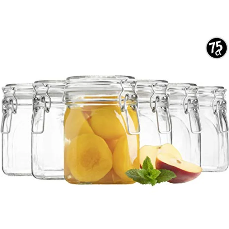 MÄSER 925339 Gothika, Einmachgläser 750 ml, 6er Set, made in Germany, Vorratsgläser mit Deckel und Drahtbügel zum luftdichten Aufbewahren, Einkochen und Einlegen, Glas, transparent – Bild 7