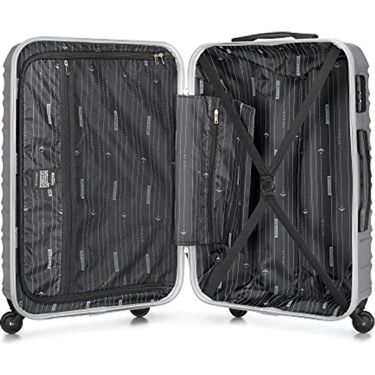 WITTCHEN Stabiler Koffer-Set 4tlg Trolley Koffer Reisekoffer Grau ABS Hartschalen Kofferset Trolley 4 Rollen Kombinationsschloss – Bild 5