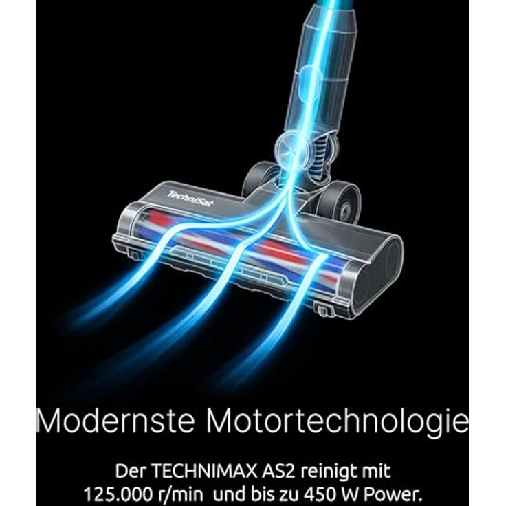 TechniSat TECHNIMAX AS2 Akku Staubsauger, 60min Laufzeit, 30kPA Saugleistung, HEPA Filter, leichtes Design – Bild 2