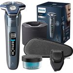 Philips Shaver S7000 Elektrischer Nass- & Trockenrasierer in Eisblau mit SkinIQ Technologie & 45 selbstschärfenden Klingen