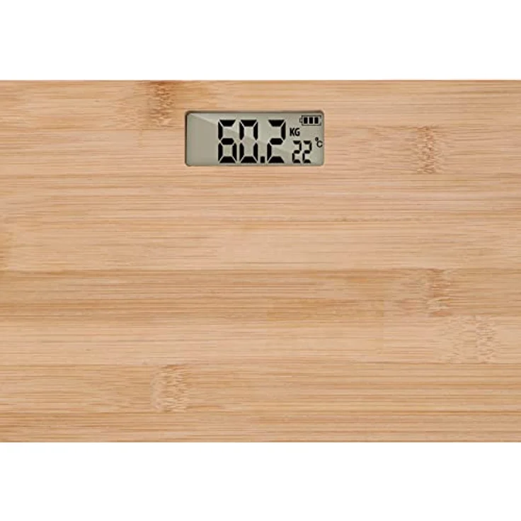 Grundig Personenwaage - Digitale Bambus Waage - Max. 180KG - Waage mit Rutschfesten Füßchen - Messung in KG, LB und ST – Bild 5