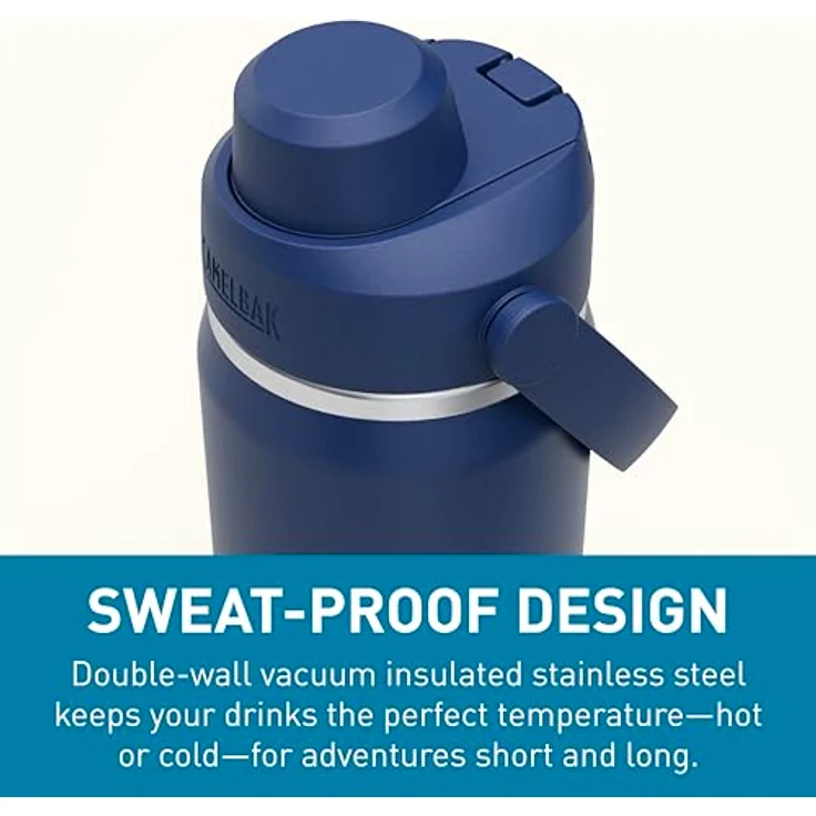 CamelBak Thrive Chug Wasserflasche, isoliert, 590 ml Edelststahl, auslaufsicher, marinblau – Bild 5