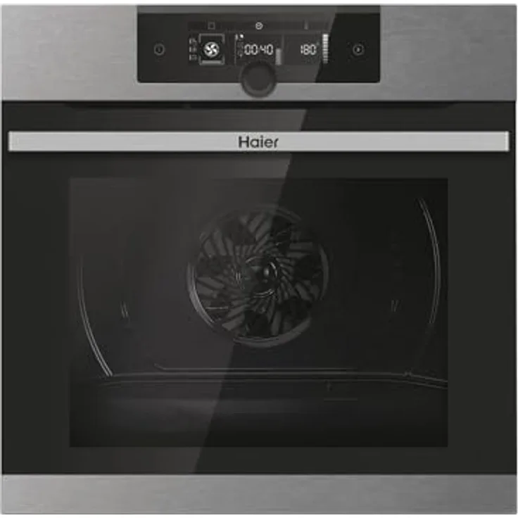 Haier I-Turn Series 2 HWO60SM2F3XH, Multifunktions-Ofen mit 70L Fassungsvermögen, 11 Funktionen, WLAN-Konnektivität, h2O Reinigung, schwarz