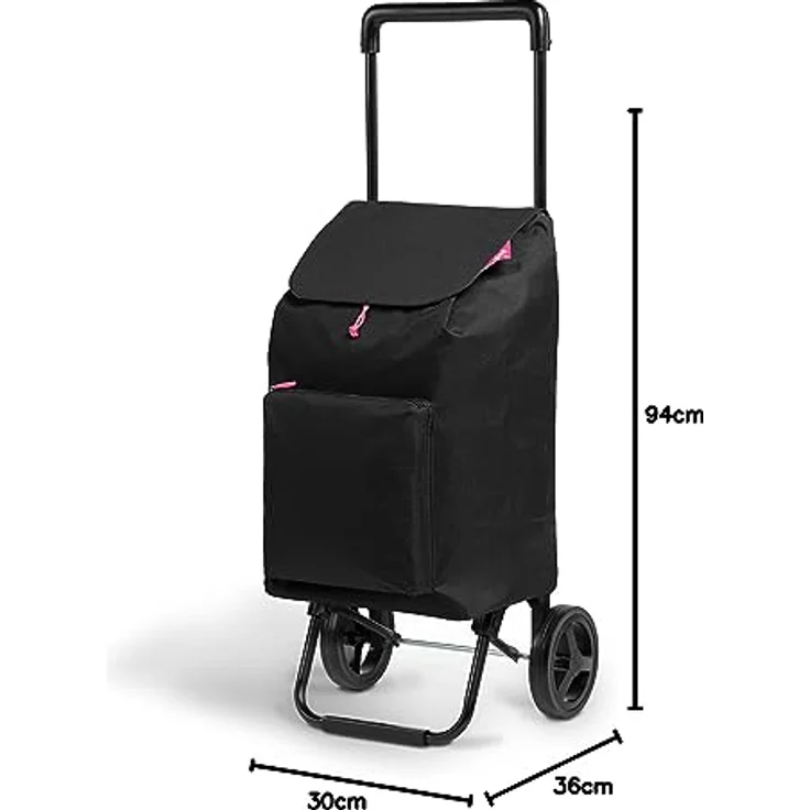 Gimi 102630 Einkaufsroller New Argo; Fassungsvermögen 45 l, Polyesterbeutel mit Kordelzugverschluss; schwarz - Preisvergleich – Bild 2
