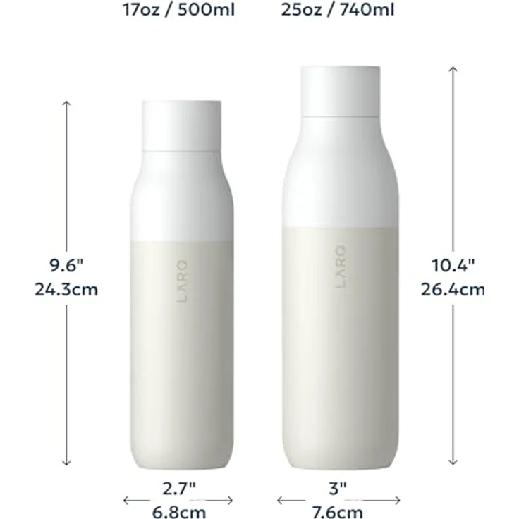 LARQ Trinkflasche selbstreinigend PureVis isoliert 500 ml Granit weiß – Bild 8
