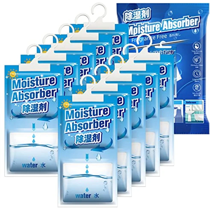 CONOPU 10 Packungen x 248g(2.5KG) Hänge-Luftentfeuchter, Luftentfeuchter Granulat, Befreien Sie sich von Feuchtigkeit für Keller, Schlafzimmer, Waschräume, Beseitigen unangenehme Gerüche, OZ04CSD04 – Bild 1