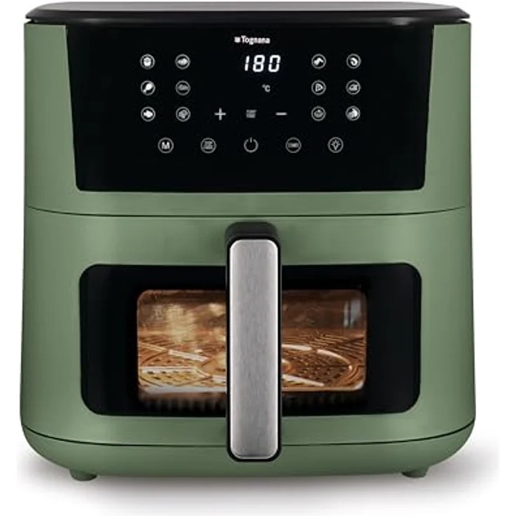 Tognana Iridea Heißluftfritteuse 10L, 2300W, digitale Steuerung mit 12 Programmen, Temperatur 80-200°C, Salbeigrün – Bild 1