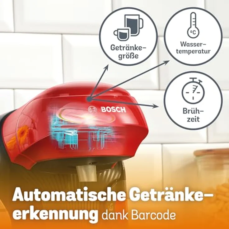 Bosch TAS113E Tassimo-Kapselmaschine, Große Getränkevielfalt, INTELLIBREW-Technologie, kompakte Gerätemaße, Farbvielfalt – Bild 10