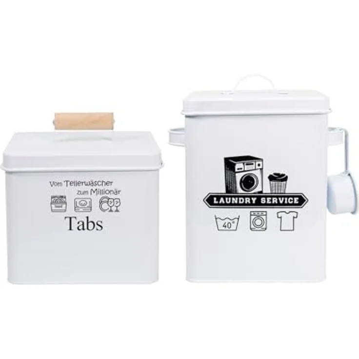 HTI living Aufbewahrungsbox für Geschirrspültabs und Waschmittel, weiß, 18 cm breit – Bild 1