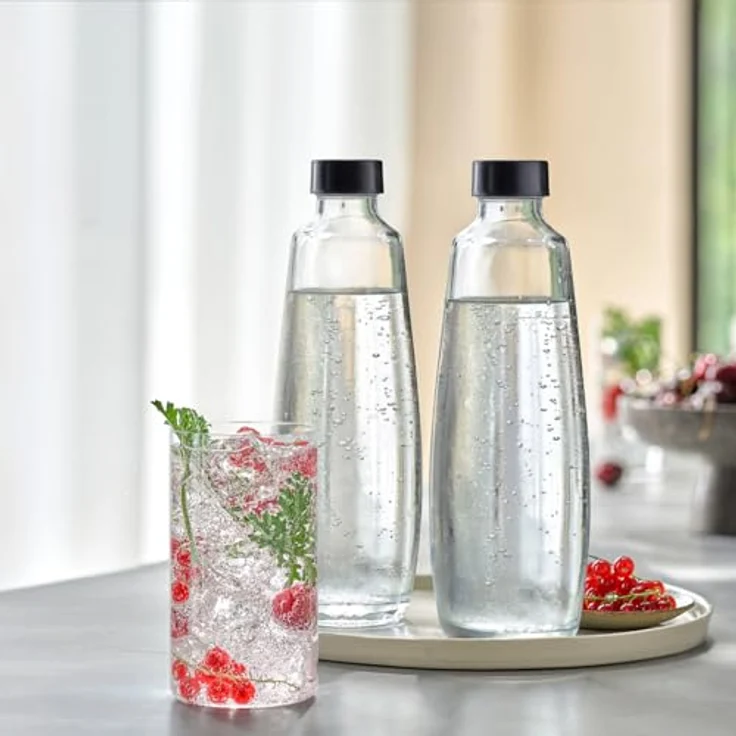 SodaStream Glasflasche Twinpack 2er Set, 1 Liter, schwarz, transparent – Bild 5