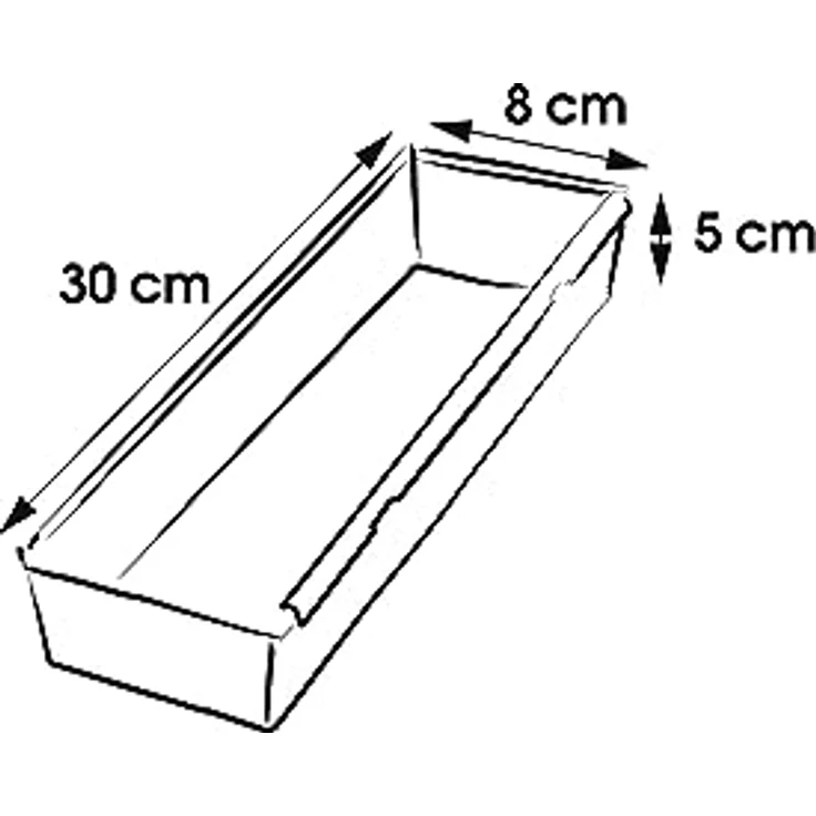 ok Schubladeneinsatz, (B)80 x (T)300 x (H)50 mm, PP, silber – Bild 3