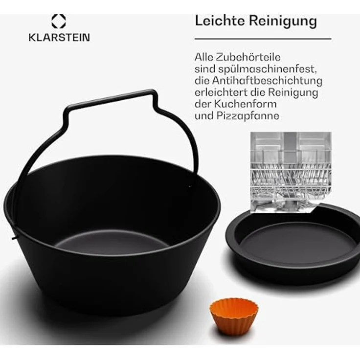 Klarstein AeroVital Deluxe Zubehörset – Grillrost, BBQ-Set, Pizzapfanne, Kuchenform, Silikonformen & Matte, spülmaschinenfest, Antihaft, kompatibel mit AeroVital Modellen – Bild 5