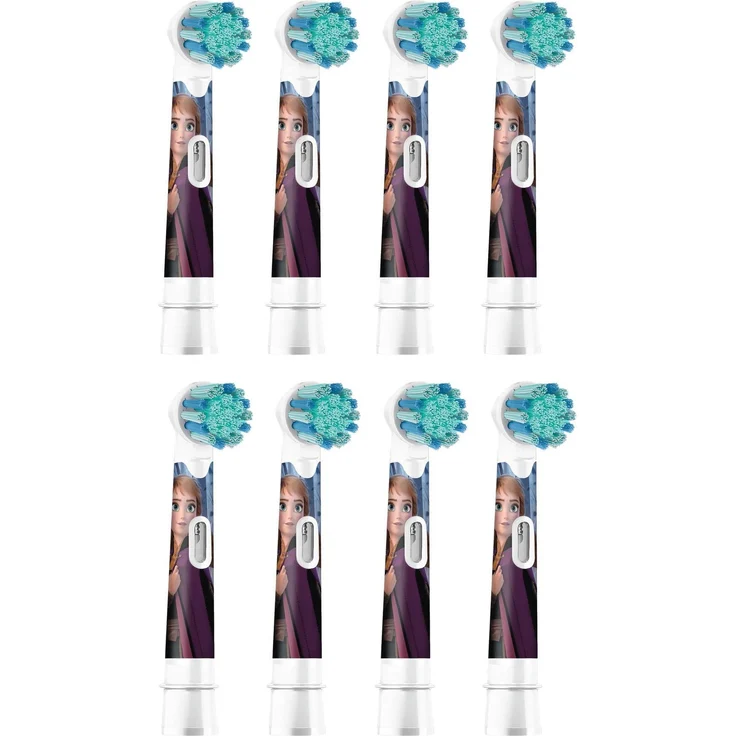 Oral-B Kids Frozen II, Zahnbürstenkopf (8 x) für elektrische Zahnbürsten, extra weiche Borsten, Frozen-Figuren bedruckt – Bild 1