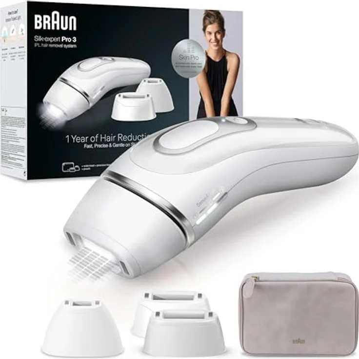 Braun IPL Silk·expert Pro 3, Haarentfernung für zuhause, mit Aufbewahrungstasche, 3 Aufsätze, PL3230 – Bild 1