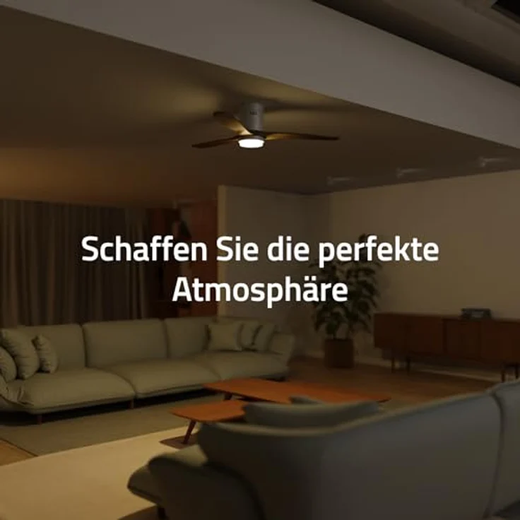 Hombli Deckenventilator mit Licht, 6 Geschwindigkeiten, RGB- und CCT-LED-Beleuchtung, Sommer- und Wintermodus, Weiss – Bild 5