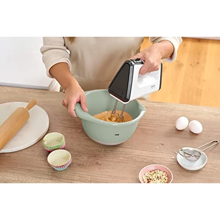Emsa K32428 Prep&Bake Kunststoff-Rührschüssel 2,8 L | rutschfester Boden | perfekte Stabilität beim Mischen | integrierte Ausgießlippe für präzises, sauberes Ausgießen | spülmaschinenfest | Grün/Grau – Bild 4