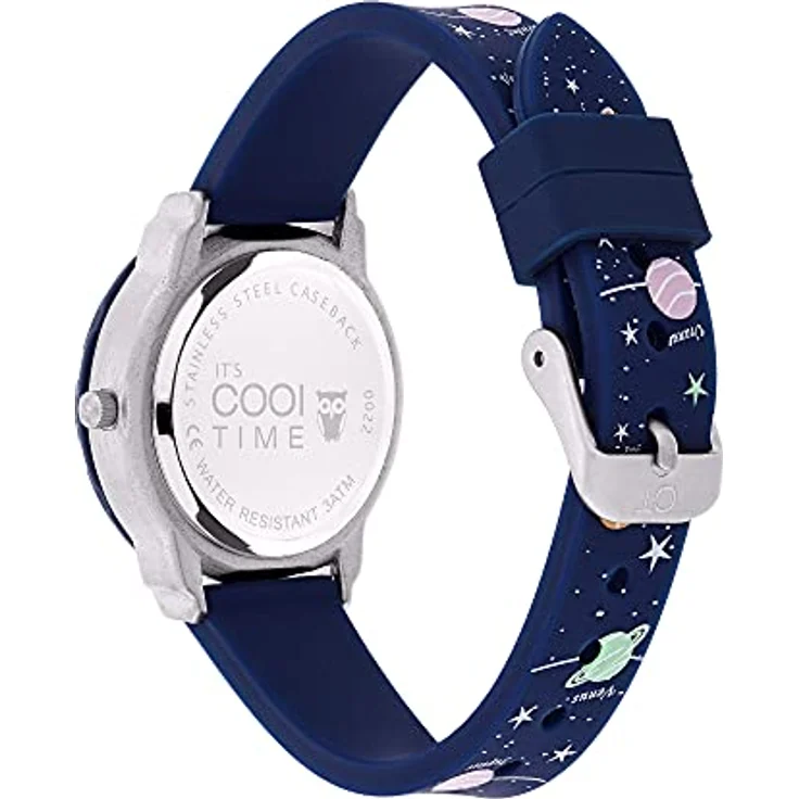 Cool Time Kids Armbanduhr mit Silikon Armband CT-0022-PQ, Weltraum-Motiv, blau – Bild 2