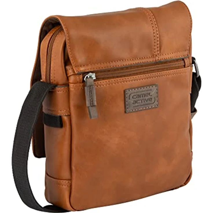 camel active Laos Herren Überschlagtasche Umhängetasche Klein Cognac Braun, mit Tablet-Fach – Bild 2
