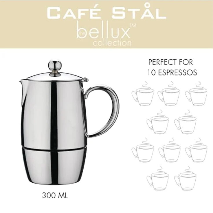 Café Stål BEC-10M Espresso Kaffeekocher, Edelstahl – Bild 4