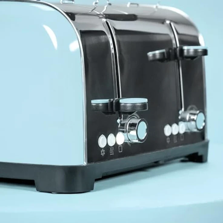 Cecotec Vertikaler Toaster Toastin' time 1700 Double Blue, 1700W, doppelter breiter Schlitz 3,8 cm, Edelstahl, 7 Röststufen, automatische Abschaltung – Bild 3