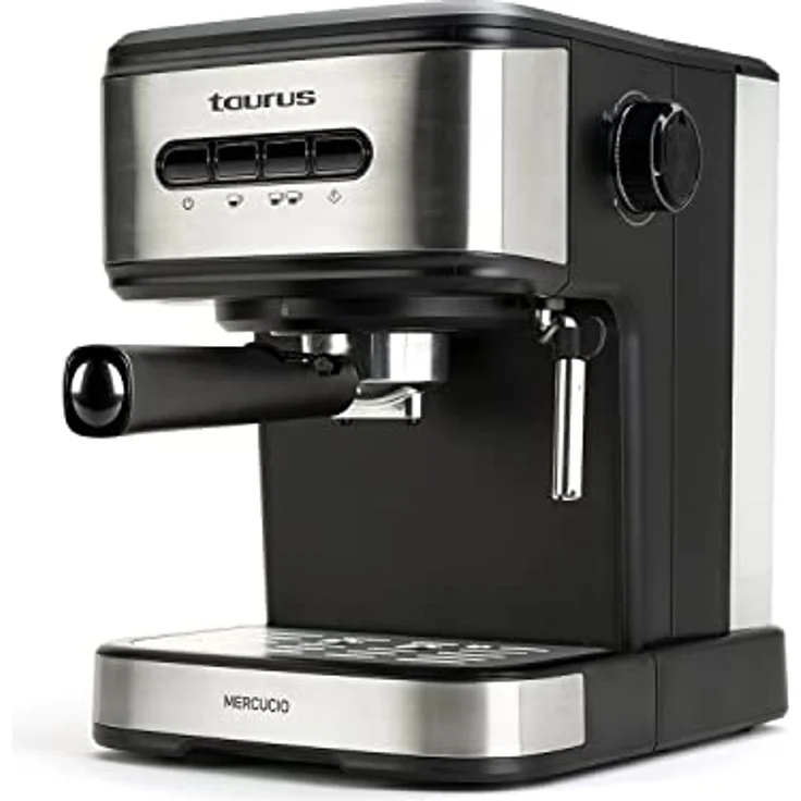 Taurus Mercucio Espressomaschine, 20 Bar, programmierbar, automatische Abschaltung, 850 W, BPA-frei, automatische Abschaltung, 1,50 l, Verdampfer, Extra Cream System, Schwarz – Bild 2